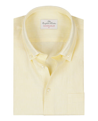 Overhemd linnen lange mouwen | Geel