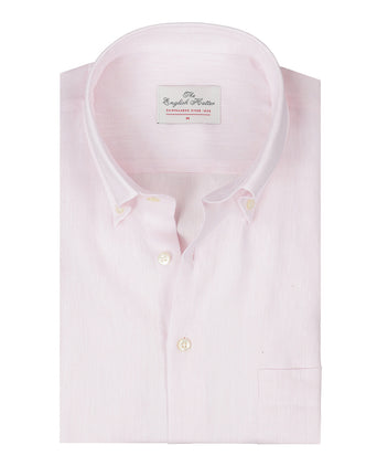 Overhemd linnen lange mouwen | Roze