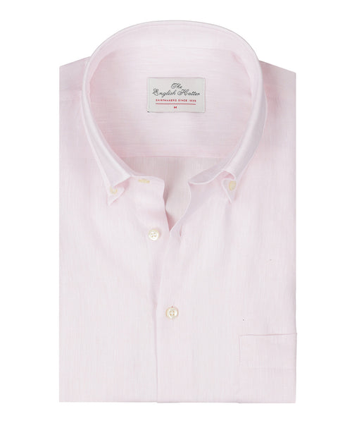 Shirt linen long sleeves | Pink