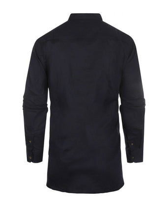 Shirt Grandfather Shirt linen | Navy Blue