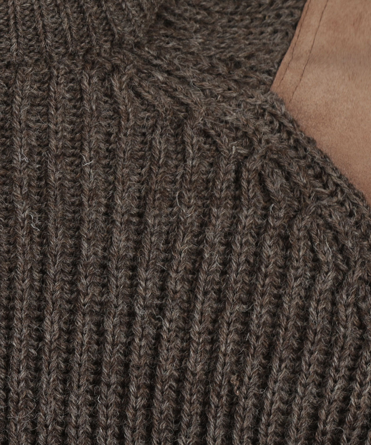 Swaledale Wollpullover mit Rundhalsausschnitt | Braun