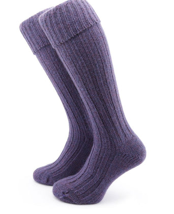 Heren kniekousen van Tweed | Paars