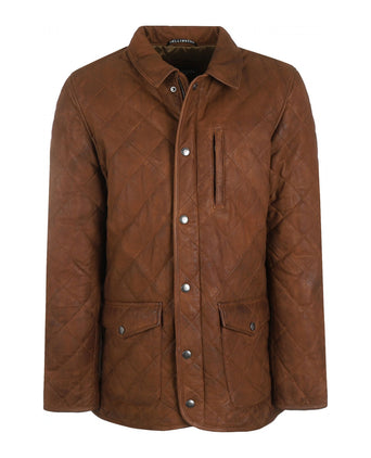 Quilted Jacket Leather | Brown