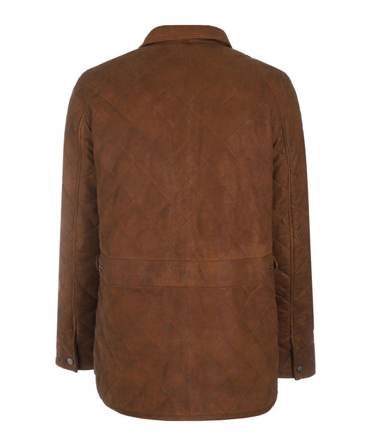 Gesteppte Lederjacke | Braun