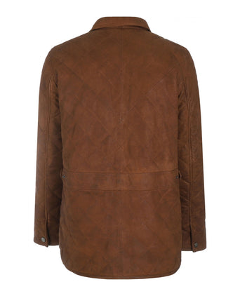 Quilted Jacket Leather | Brown