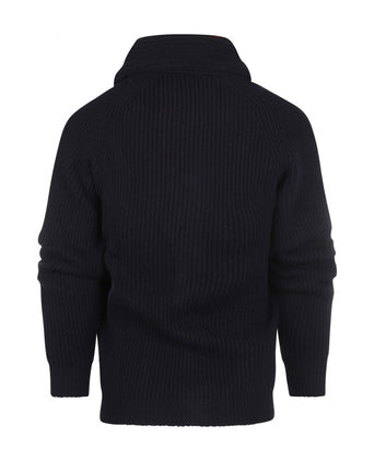 William Lockie Knoop Vest Sjaalkraag | Navy