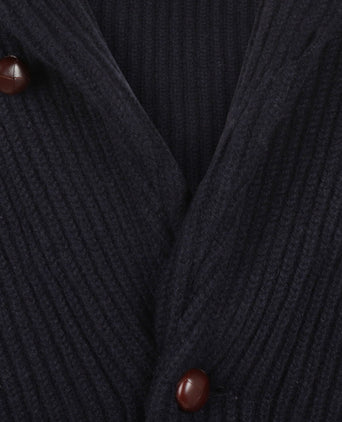 William Lockie Button Cardigan Shawl Collar | Navy