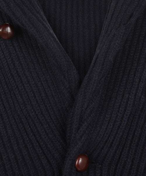 William Lockie Button Cardigan Shawl Collar | Navy