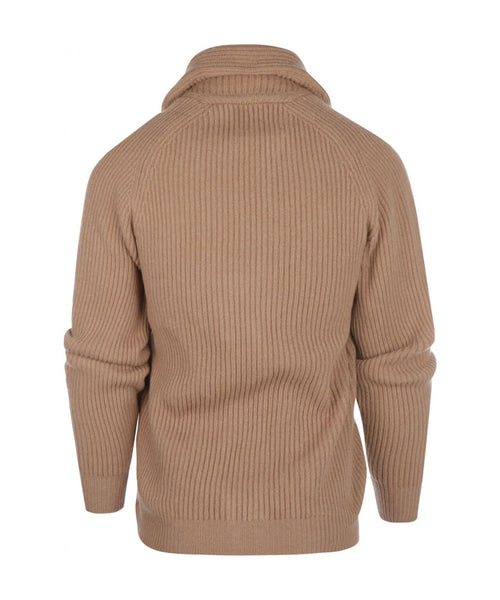 William Lockie Knotted Vest Shawl Collar | Camel