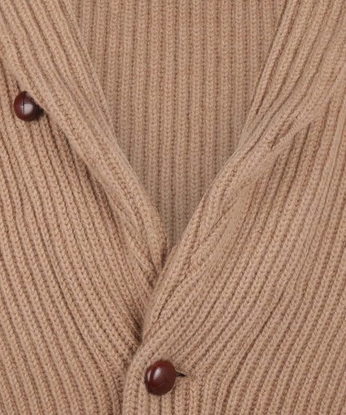 William Lockie Knotted Vest Shawl Collar | Camel