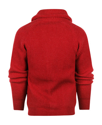 William Lockie Knoop Vest Sjaalkraag | Poppy Melange