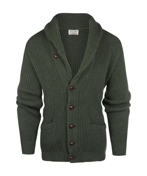 William Lockie Button Cardigan Shawl Collar | Rosemary