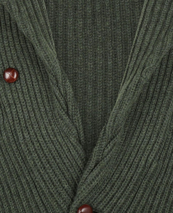 William Lockie Button Cardigan Shawl Collar | Rosemary