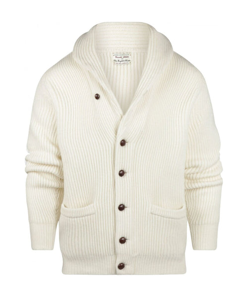 William Lockie Knotted Vest Shawl Collar | Ecru