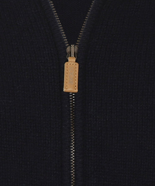 William Lockie Zip Vest Lambswool | Navy Blue