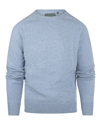 Lambswool round neck sweater | Blue