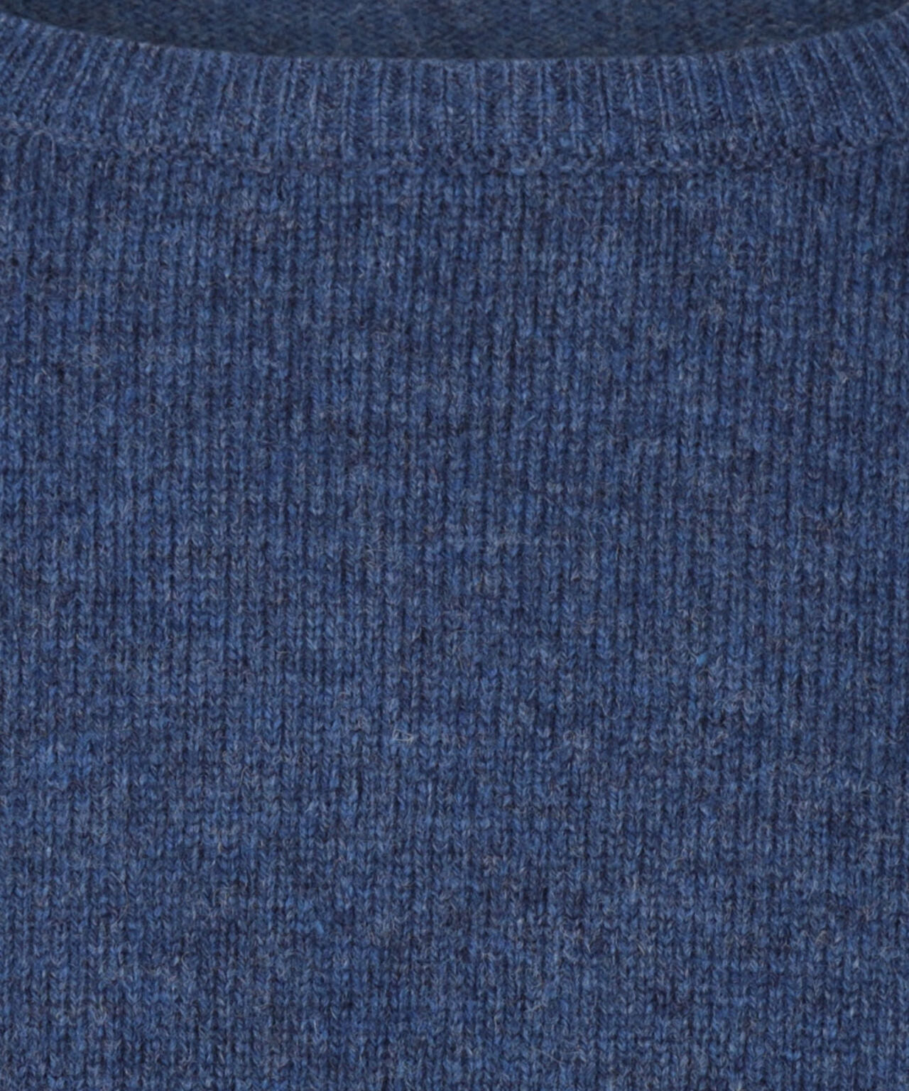 Lamswol Ronde Hals Pullover | Blauw Melange