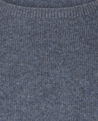 Pullover Lambswool round neck | Denim Blue