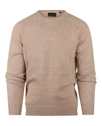 Pullover Lambswool round neck | Brown