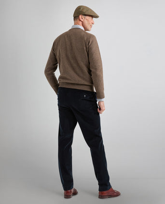 Pullover Lambswool round neck | Brown