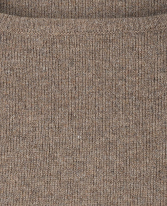 Pullover Lambswool round neck | Brown