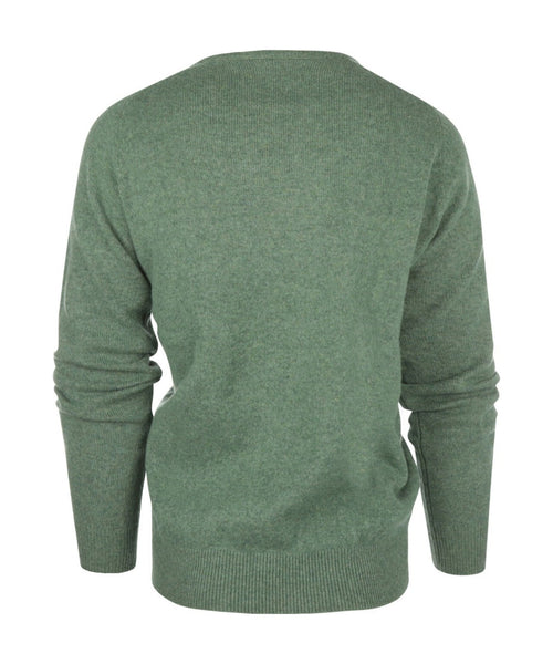 Pullover Lambswool round neck | Green