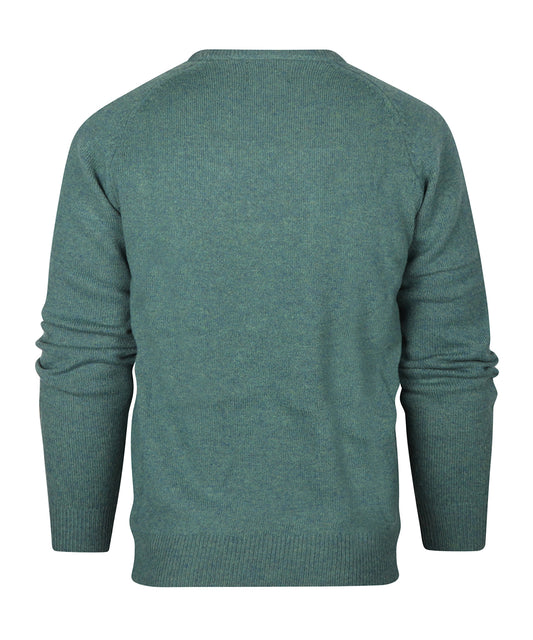 Lamswol Ronde Hals Pullover | Blauw Groen Melange