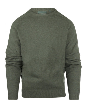 Pullover Lambswool round neck | Green