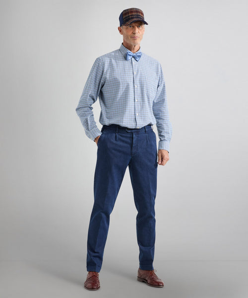 Cotton Shirt Button Down Regular Fit | Blue