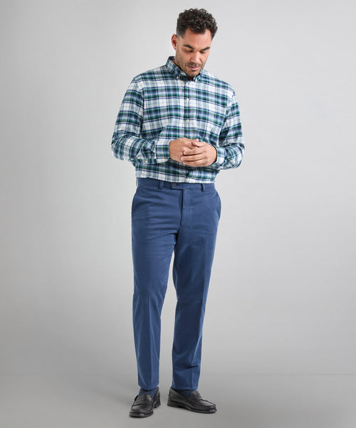 Cotton Shirt Button Down Regular Fit | Blue