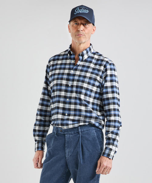 Cotton Shirt Button Down Regular Fit | Blue