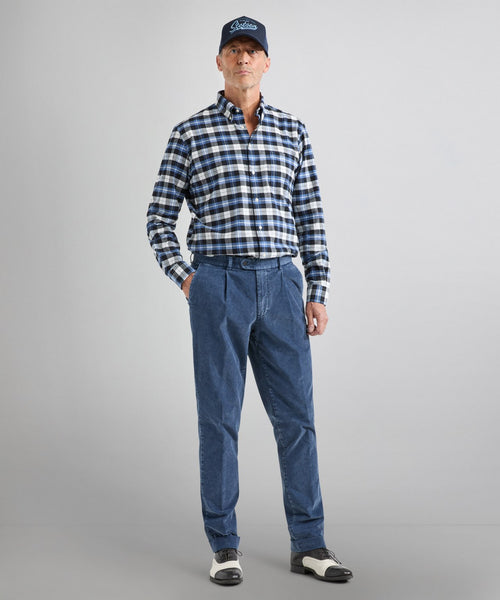 Cotton Shirt Button Down Regular Fit | Blue