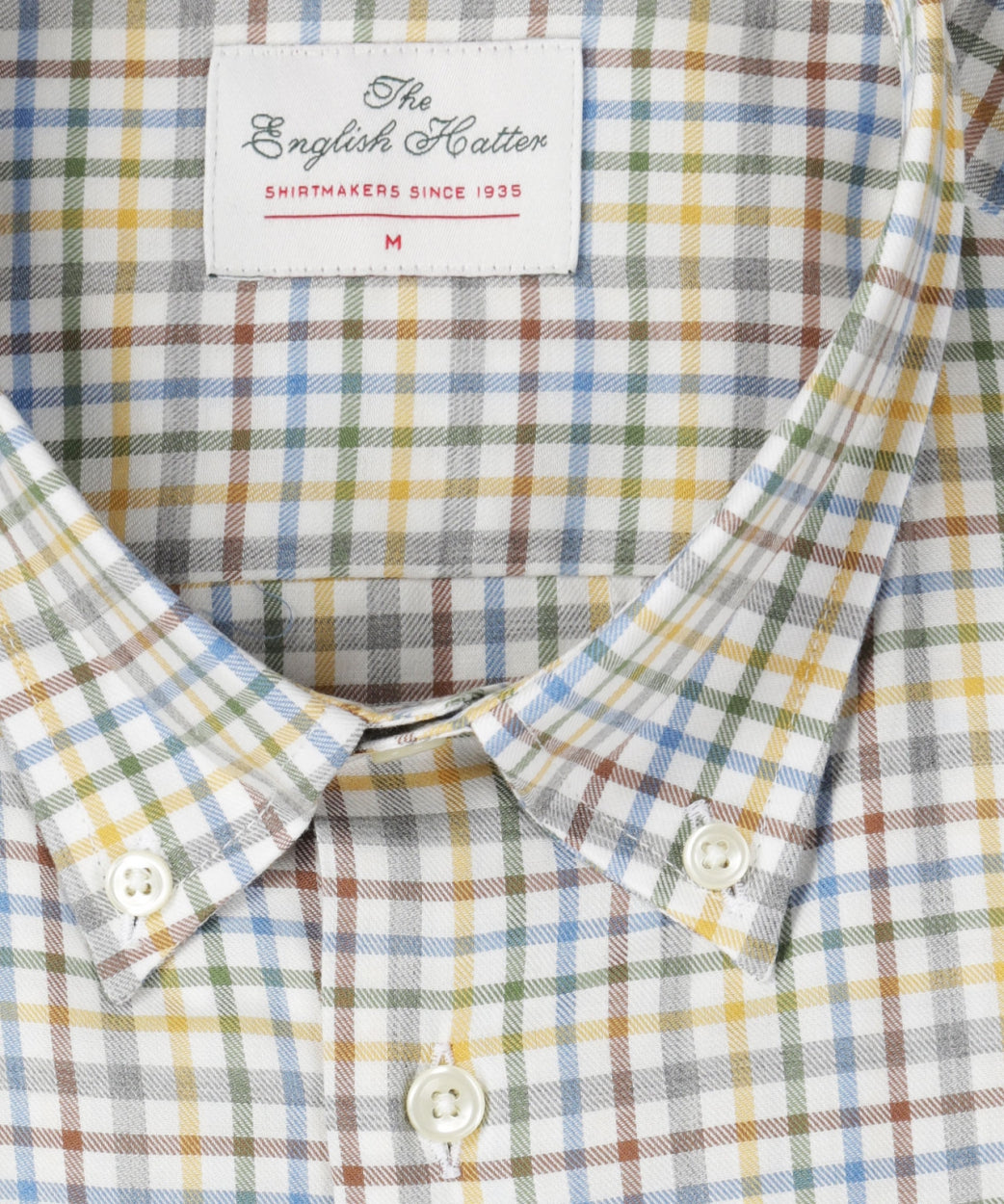 Shirt Button Down | Geel Multi Ruit