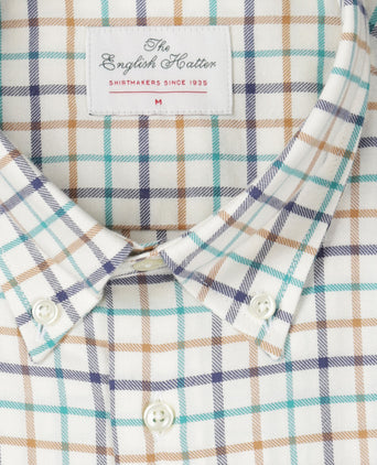 Cotton Shirt Button Down Regular Fit | Brown