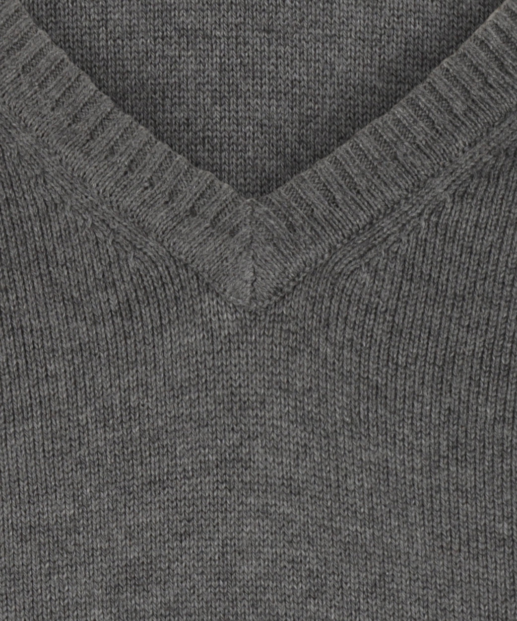 Baumwollpullover mit V-Ausschnitt | Grau