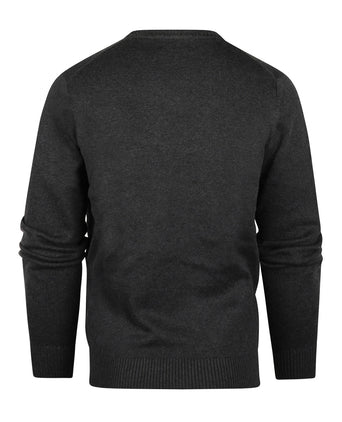 Cotton v-neck sweater | Anthracite Grey