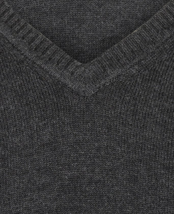 Cotton v-neck sweater | Anthracite Grey
