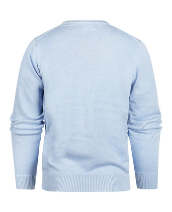 Pullover katoen v-hals | Blauw