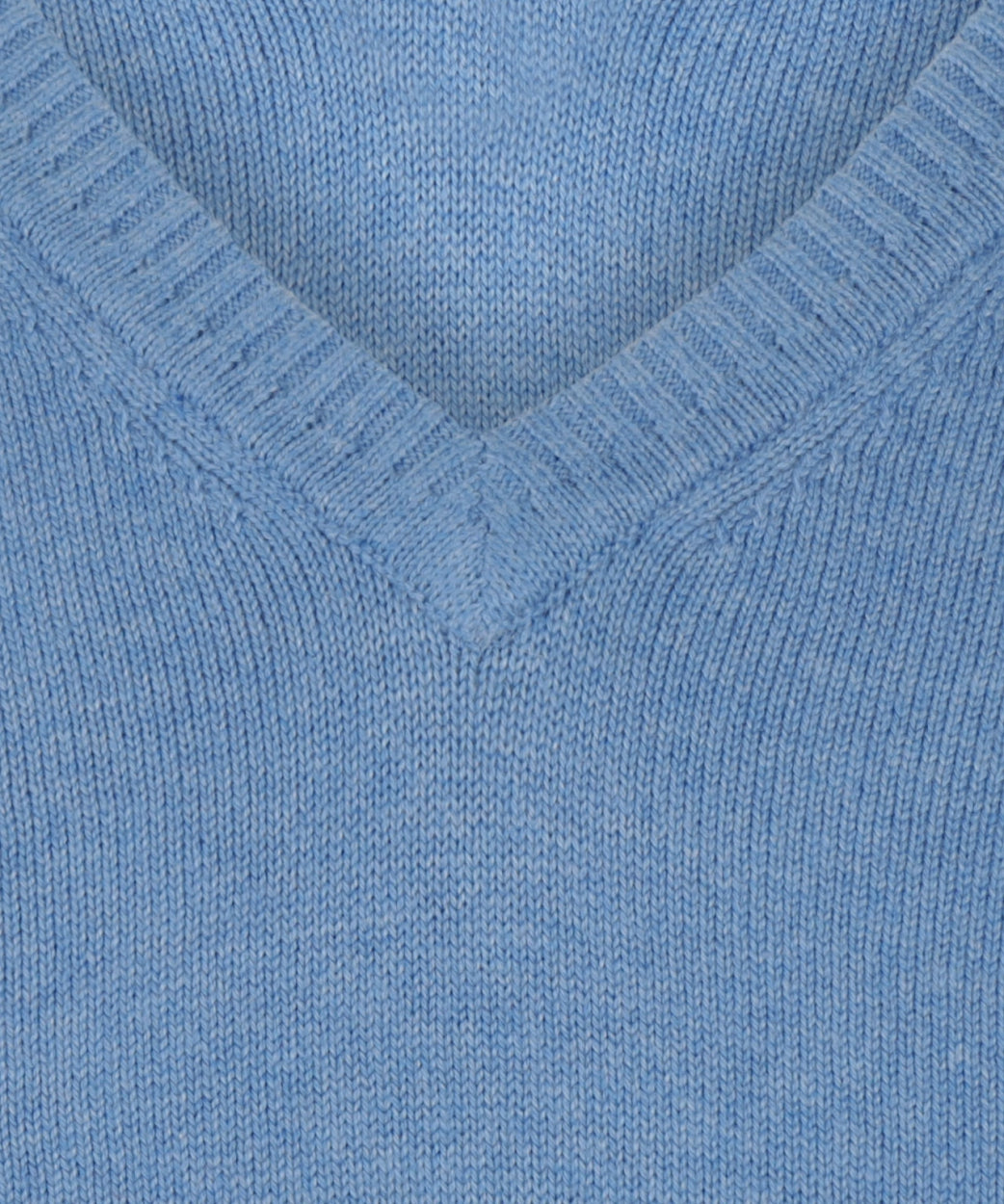 Baumwollpullover mit V-Ausschnitt | Blau