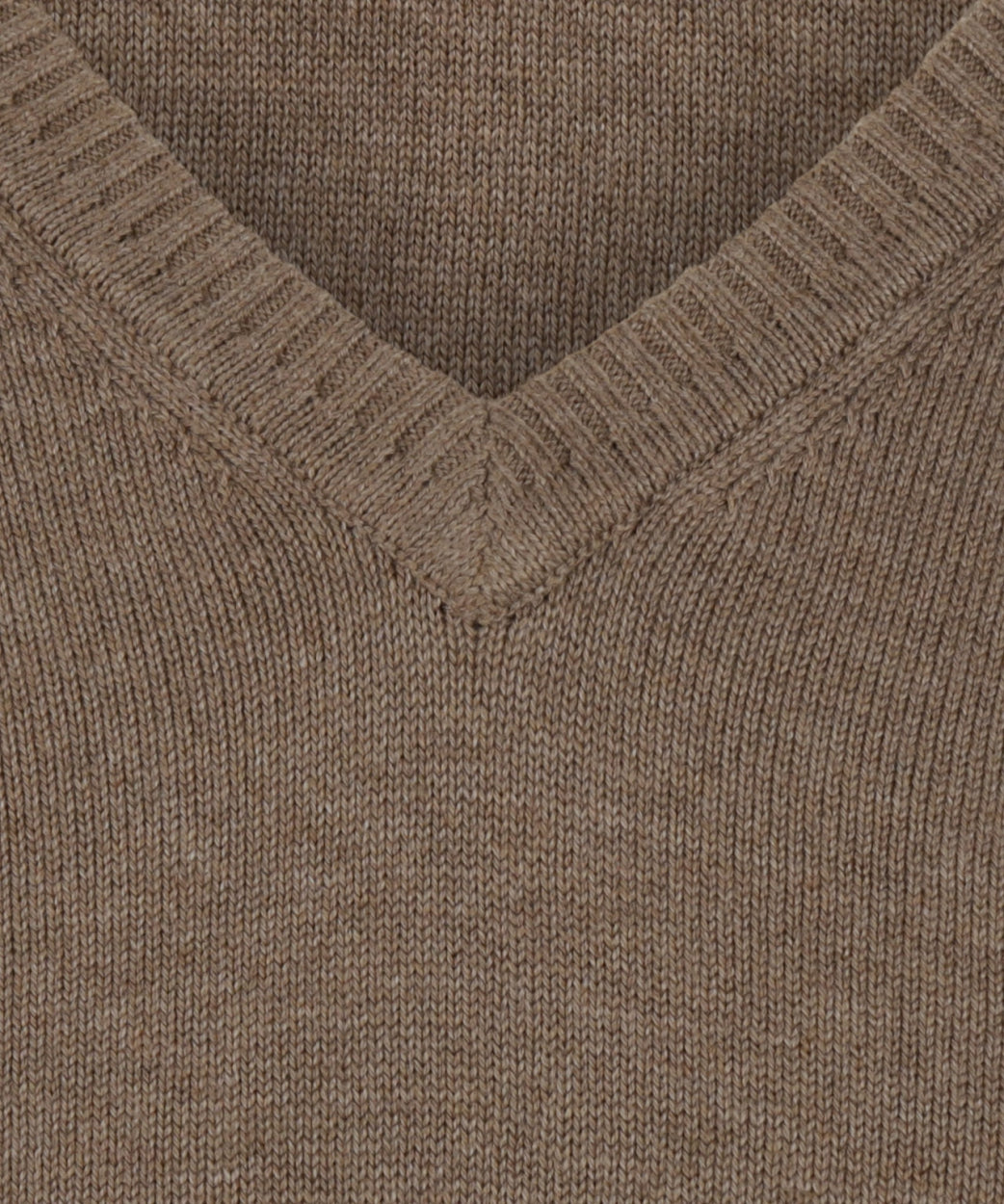 Baumwollpullover mit V-Ausschnitt | Braun