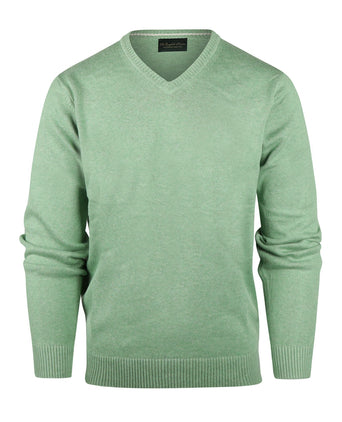 Cotton v-neck sweater | Green
