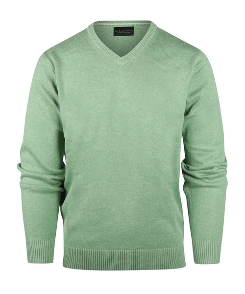 Cotton v-neck sweater | Green