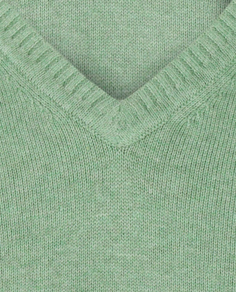 Cotton v-neck sweater | Green