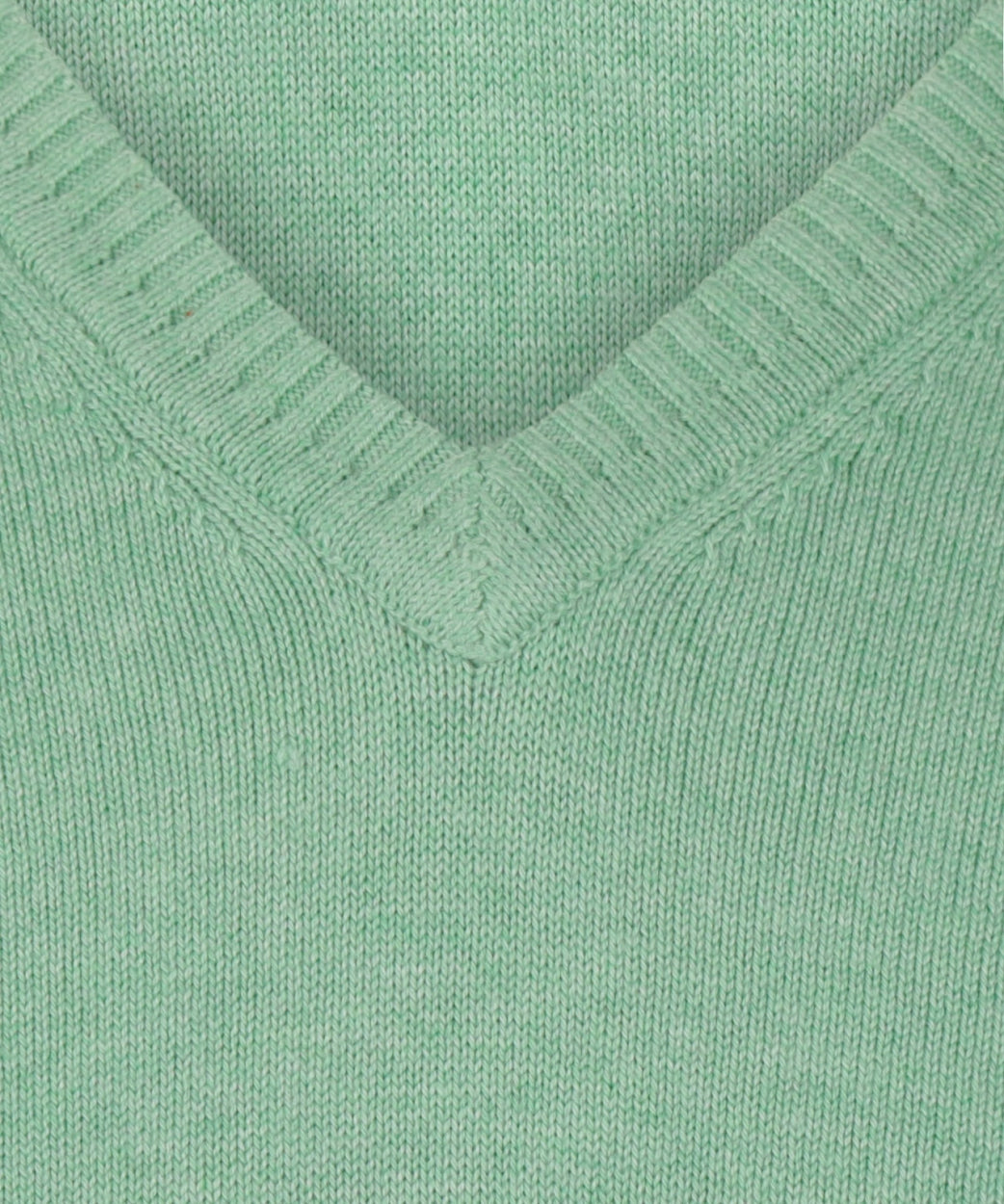 Baumwollpullover mit V-Ausschnitt | Grün