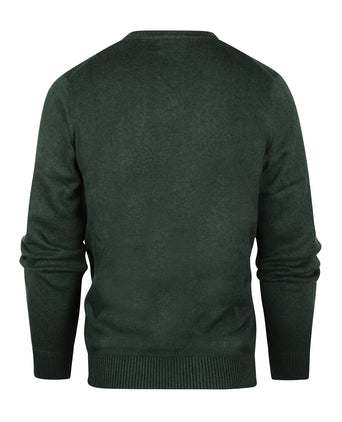 Pullover katoen v-hals | Groen