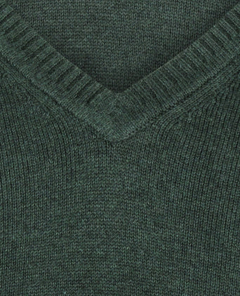 Pullover katoen v-hals | Groen