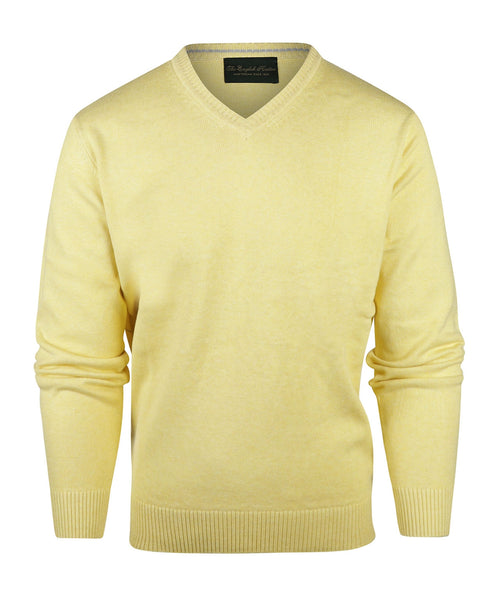 Cotton v-neck sweater | Yellow