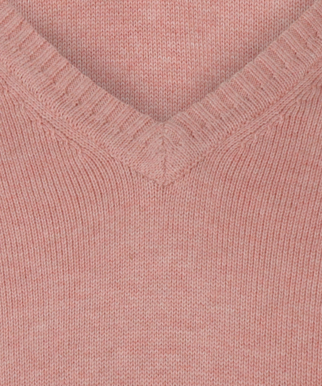 Baumwollpullover mit V-Ausschnitt | Rosa