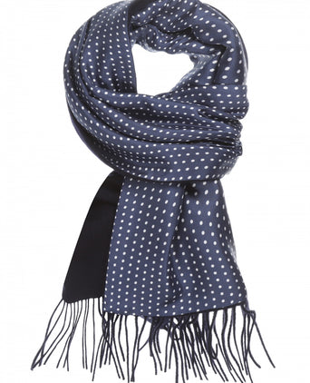 Scarf Silk and Lambswool spots | Blue