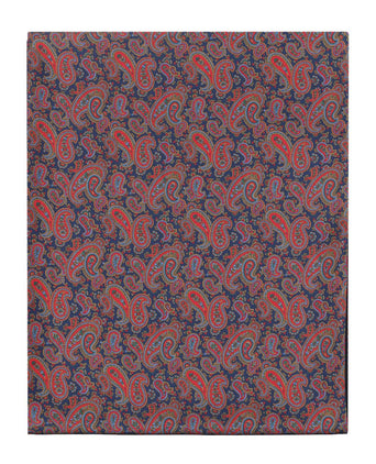 Zijden sjaal met wollen tegenvoering | Blauw